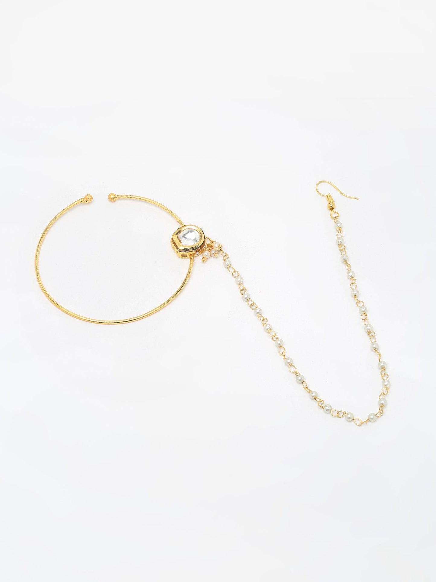 Kundan Nose Ring - Ruby Raang