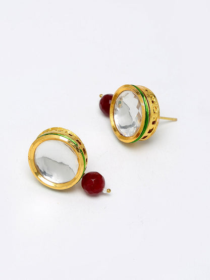 Kundan Neckpiece With Studs - Ruby Raang