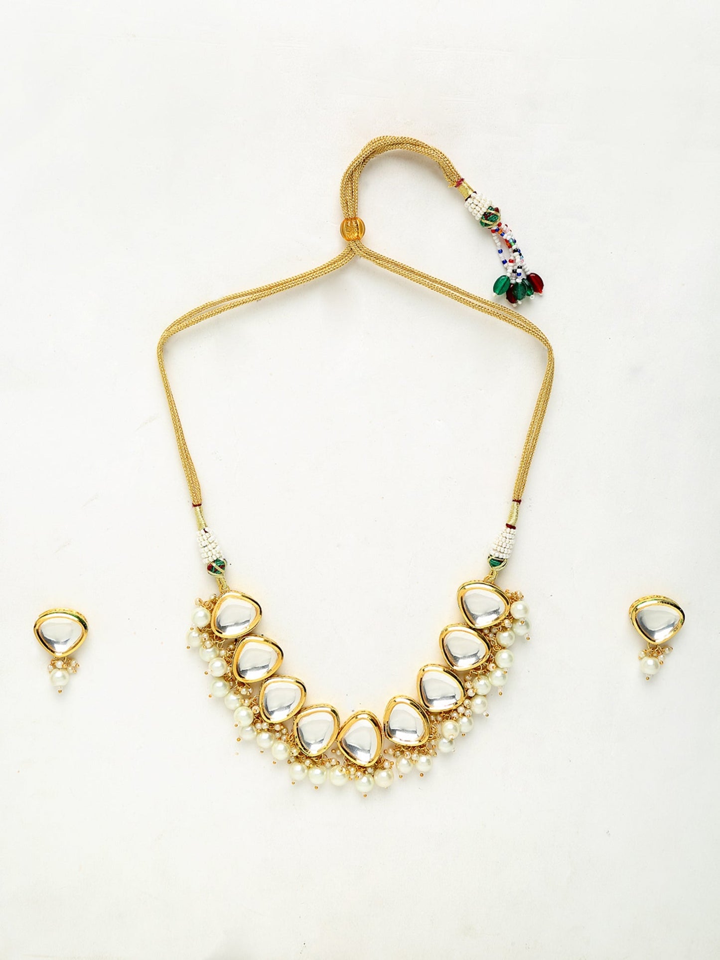 Kundan Choker With Studs - Ruby Raang