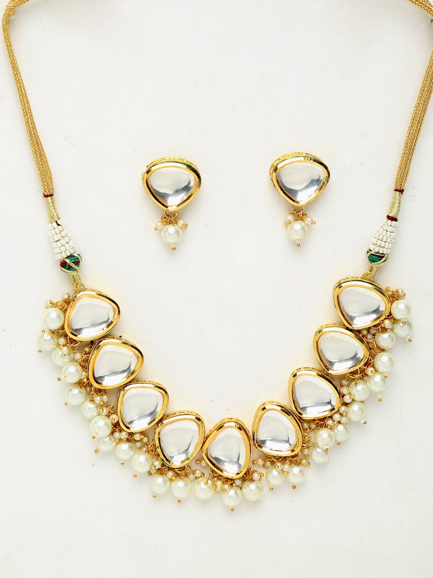 Kundan Choker With Studs - Ruby Raang