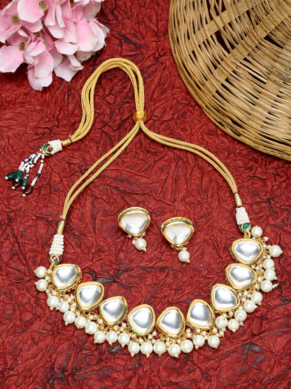 Kundan Choker With Studs - Ruby Raang