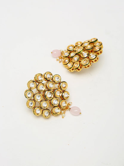 Kundan Neckpiece With Earrings - Ruby Raang