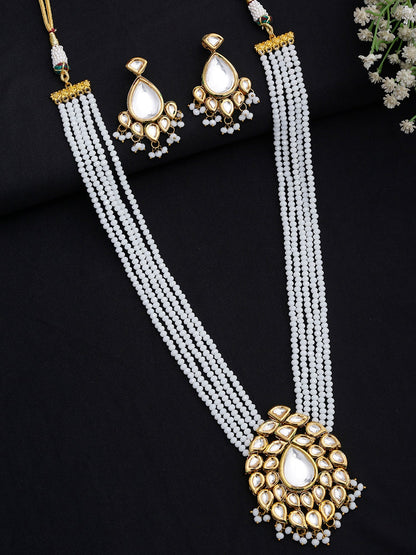 Kundan Neckpiece With Earrings - Ruby Raang