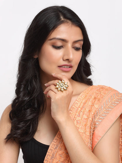 Kundan Ring - Ruby Raang
