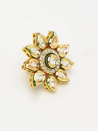Kundan Ring - Ruby Raang