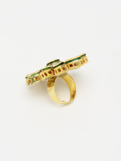 Kundan Ring - Ruby Raang