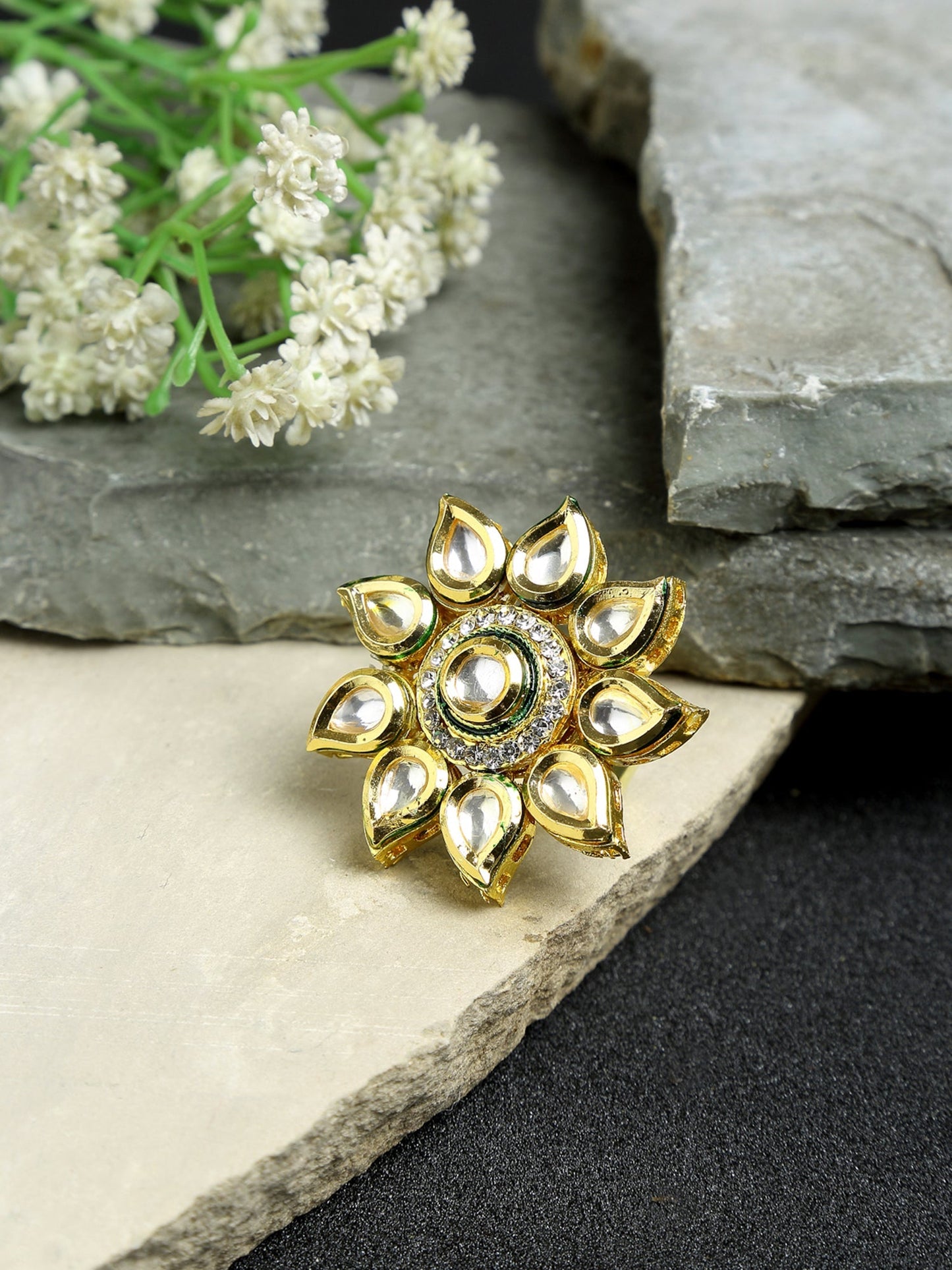Kundan Ring - Ruby Raang