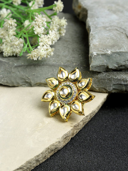 Kundan Ring - Ruby Raang