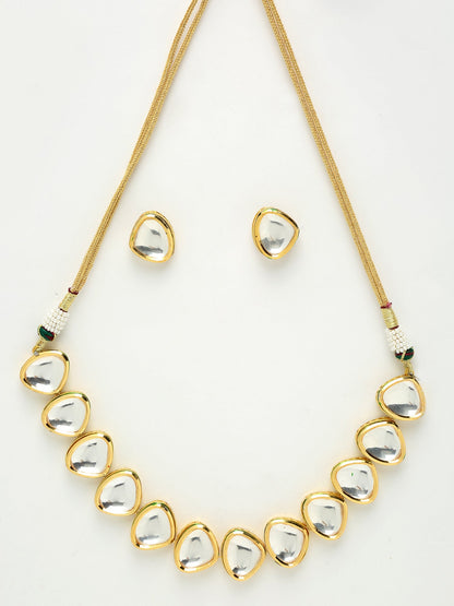Kundan Choker With Kundan Studs - Ruby Raang