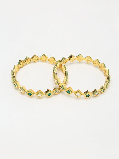 Kundan Bangles Set Of 2 - Ruby Raang