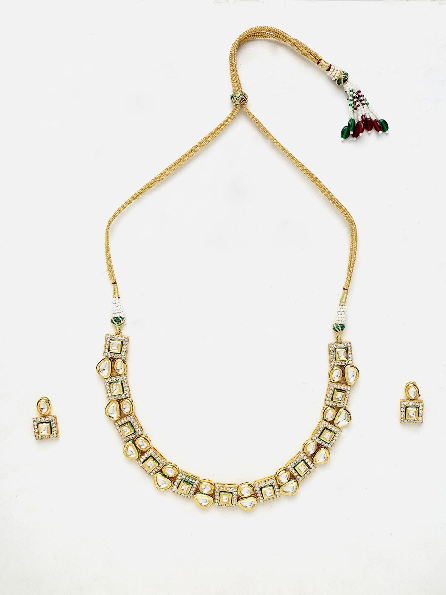 Kundan Choker With Studs - Ruby Raang