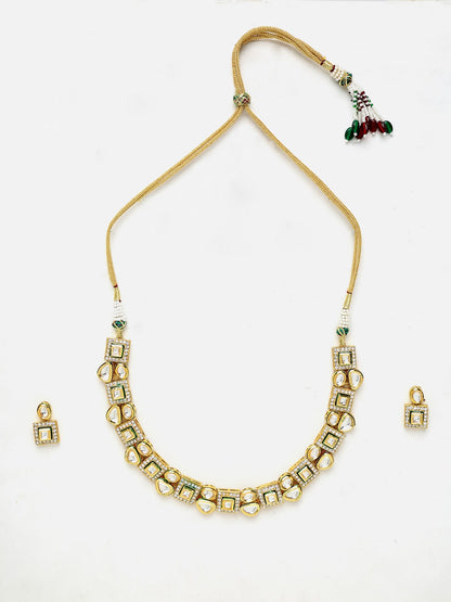 Kundan Choker With Studs - Ruby Raang