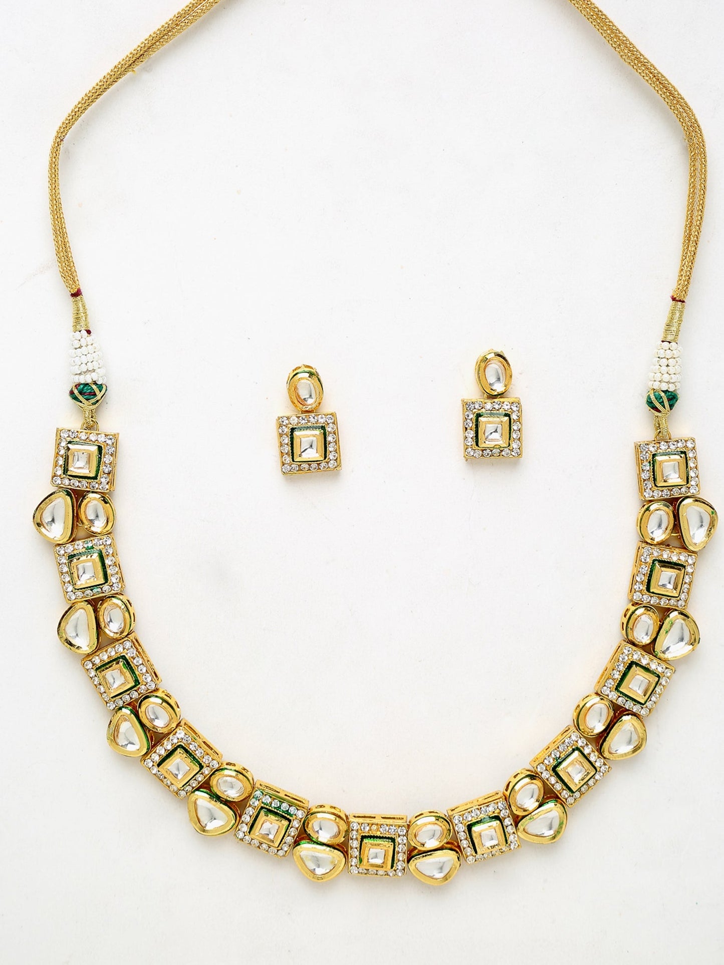 Kundan Choker With Studs - Ruby Raang