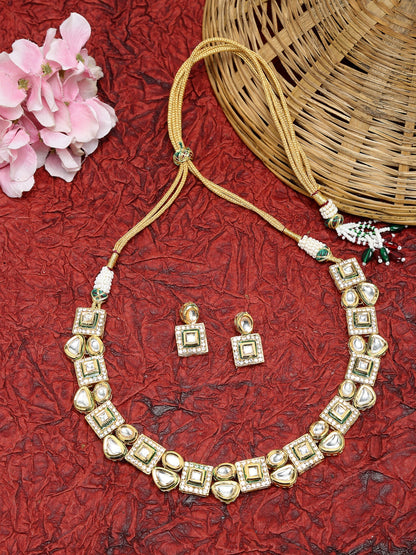 Kundan Choker With Studs - Ruby Raang