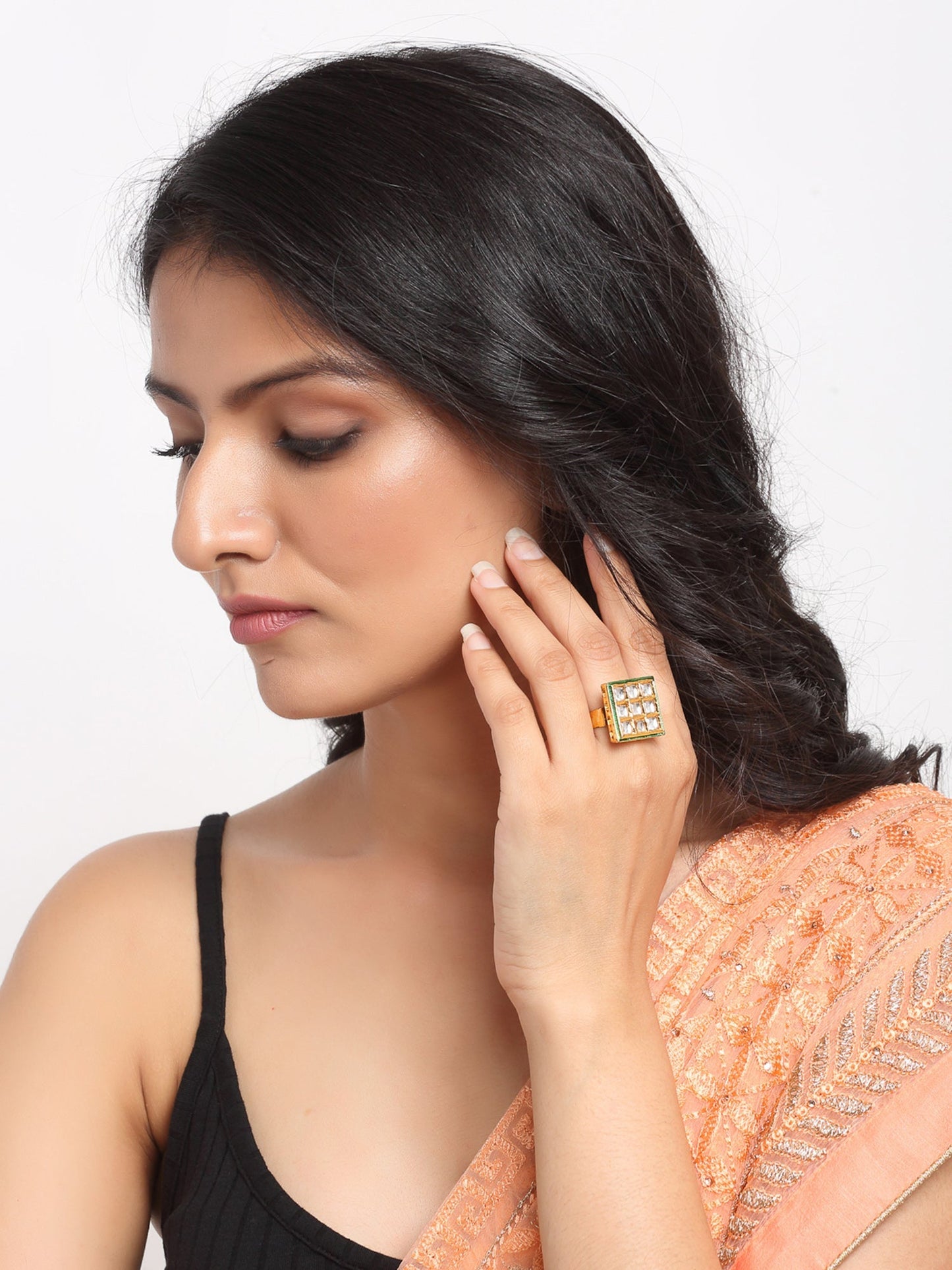 Kundan Ring - Ruby Raang