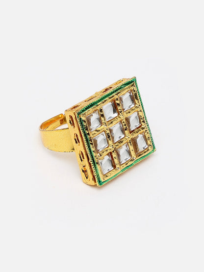 Kundan Ring - Ruby Raang