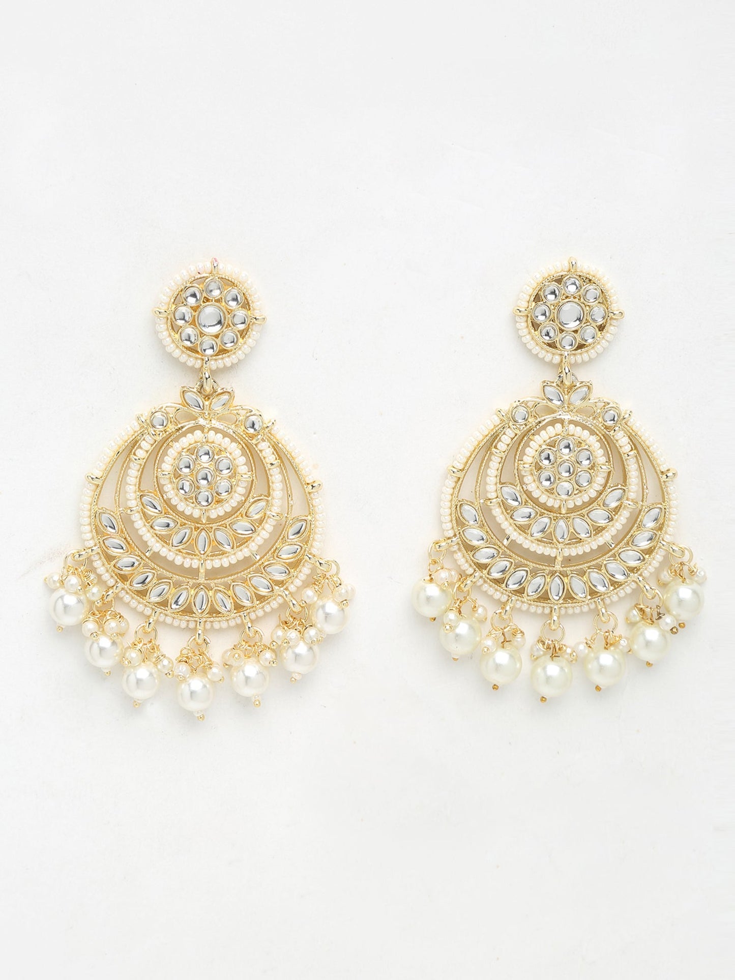 Kundan Pearl Earrings - Ruby Raang