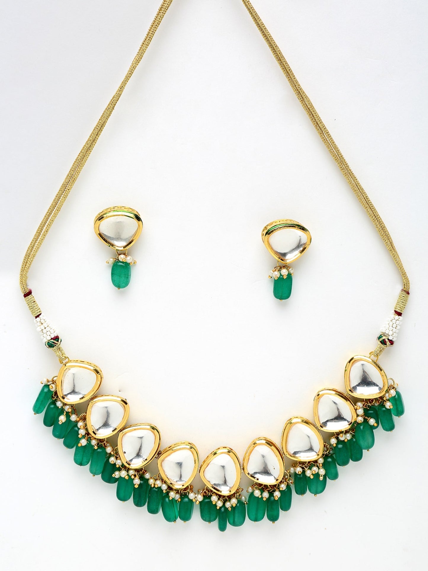 Kundan Choker With Studs - Ruby Raang