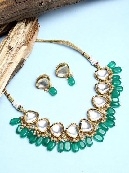 Kundan Choker With Studs - Ruby Raang