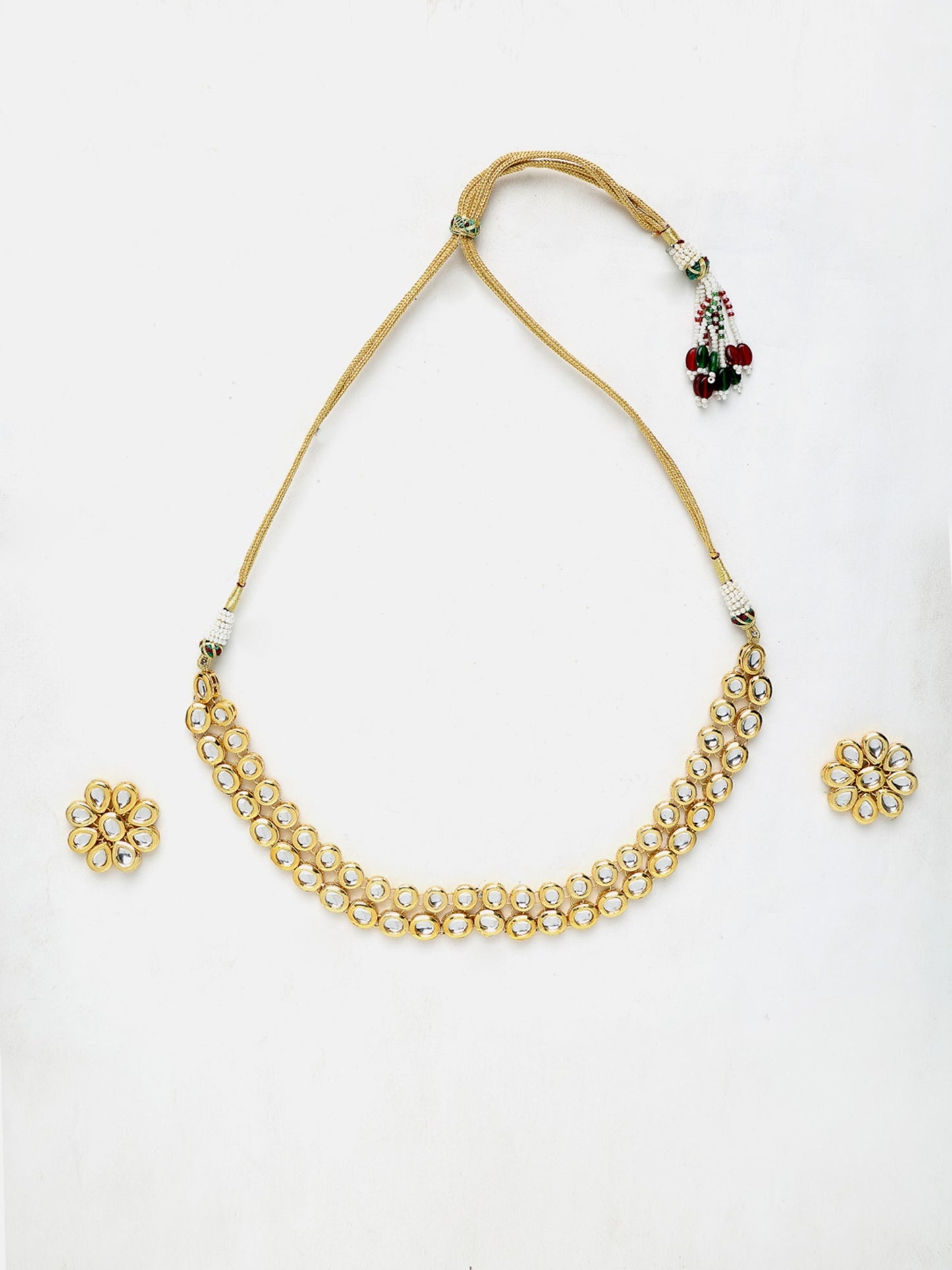 Kundan Choker With Studs - Ruby Raang (A380-58)