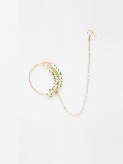 Maharani Kundan Nose Ring - Ruby Raang