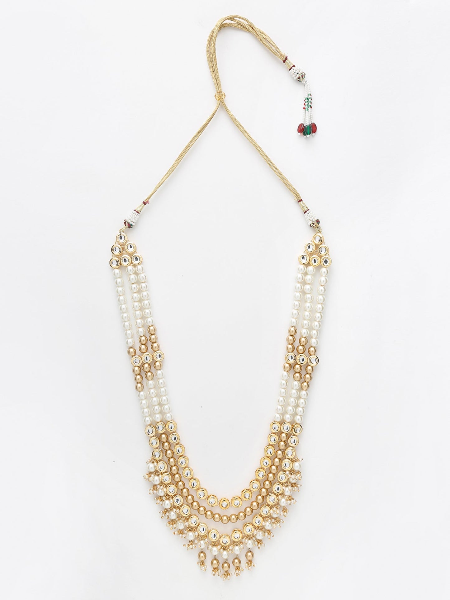 Gold-Polished And Kundan Neckpiece - Ruby Raang