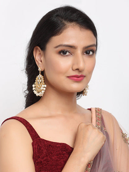 Kundan & Pearl Earrings - Ruby Raang