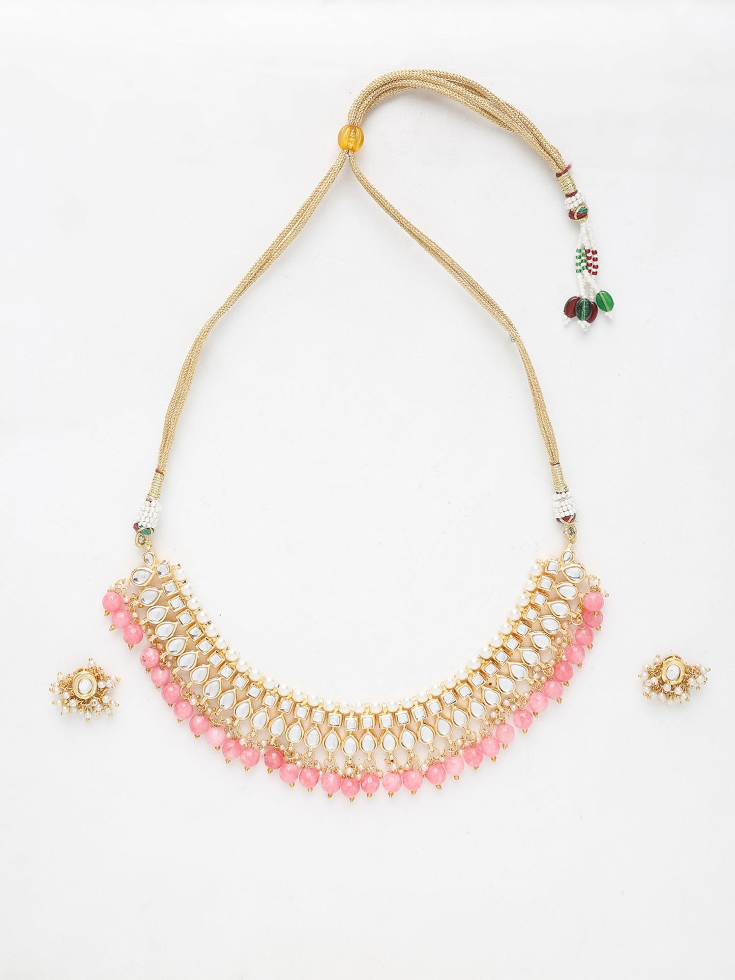 Stone Kundan Choker With Studs - Ruby Raang