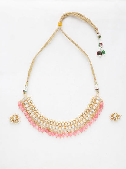 Stone Kundan Choker With Studs - Ruby Raang