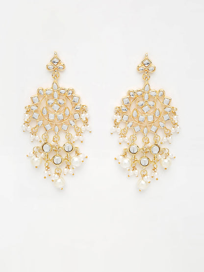 Kundan & Pearl Earrings - Ruby Raang