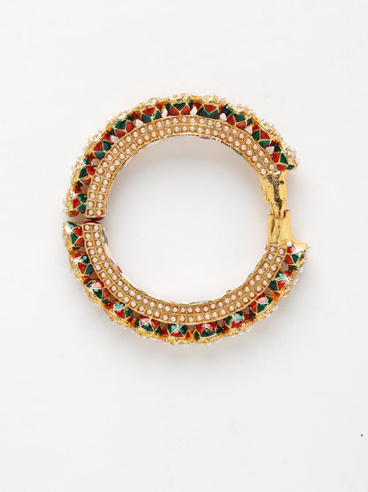 Pearl Embellished Bangle - Ruby Raang