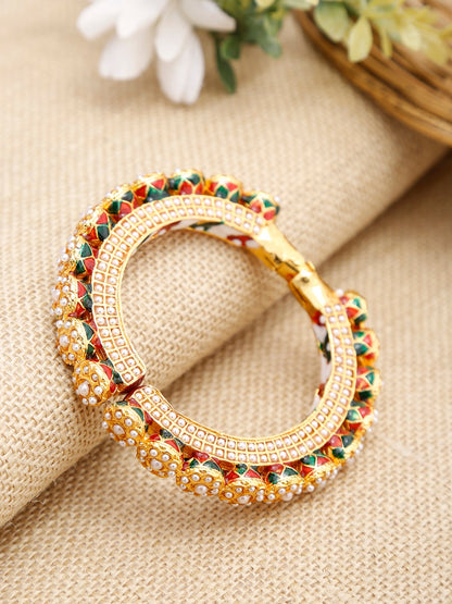 Pearl Embellished Bangle - Ruby Raang