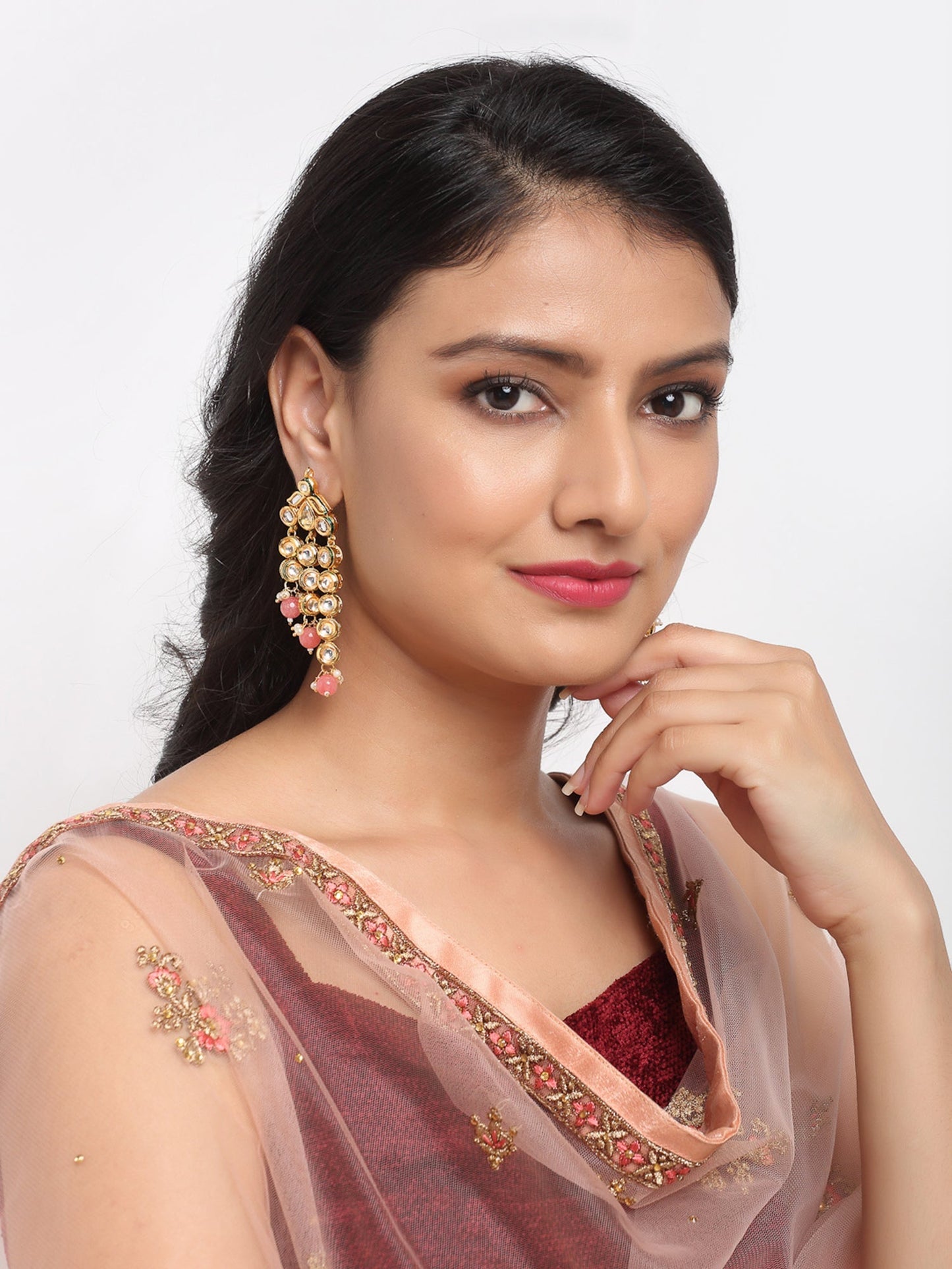 Kundan Earrings - Ruby Raang