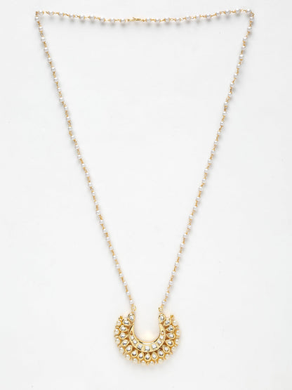 Long Kundan Pearl Neckpiece - Ruby Raang