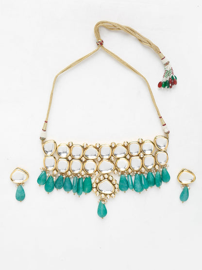 Kundan Choker With Studs - Ruby Raang