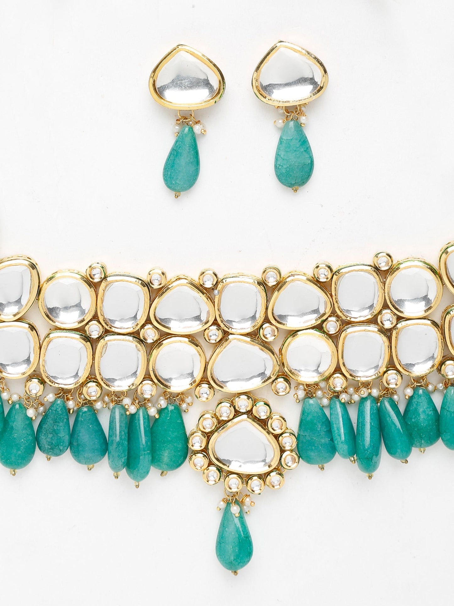Kundan Choker With Studs - Ruby Raang