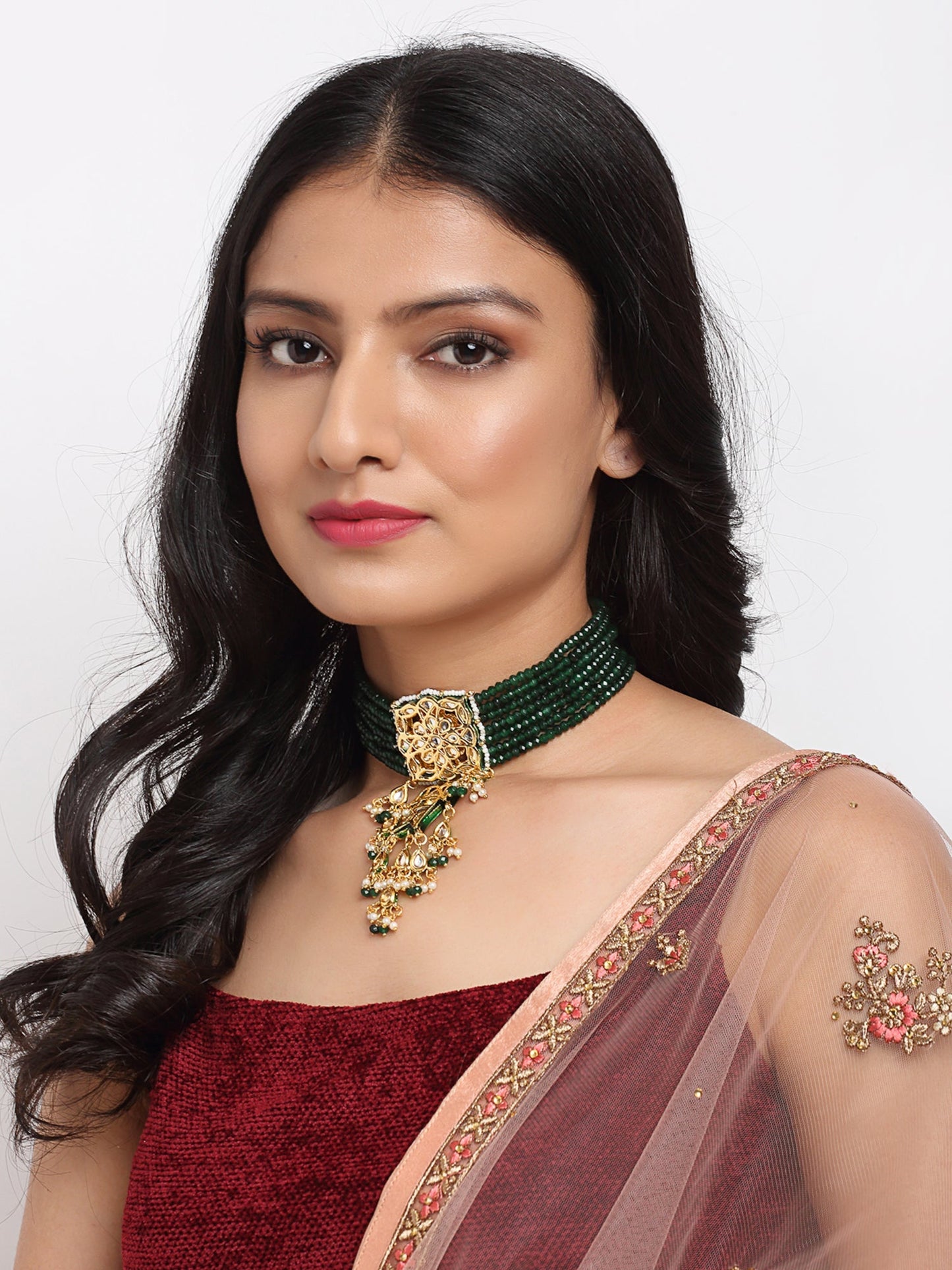 Stone Kundan Choker - Ruby Raang