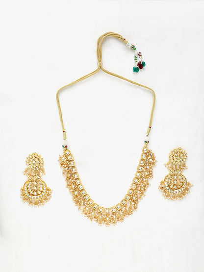 Stone Kundan Choker With Studs - Ruby Raang