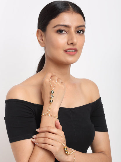 Kundan Hand Harness Set Of 2 - Ruby Raang