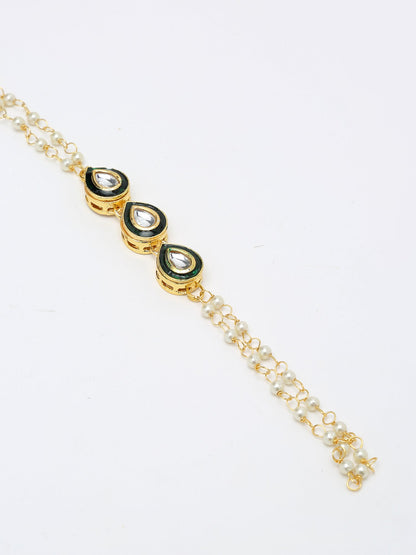 Kundan Hand Harness Set Of 2 - Ruby Raang