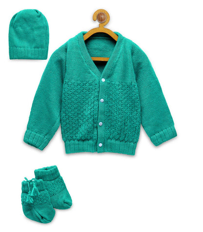 Chutput Kids Cute Green Coloured Solid Pullover Sweater