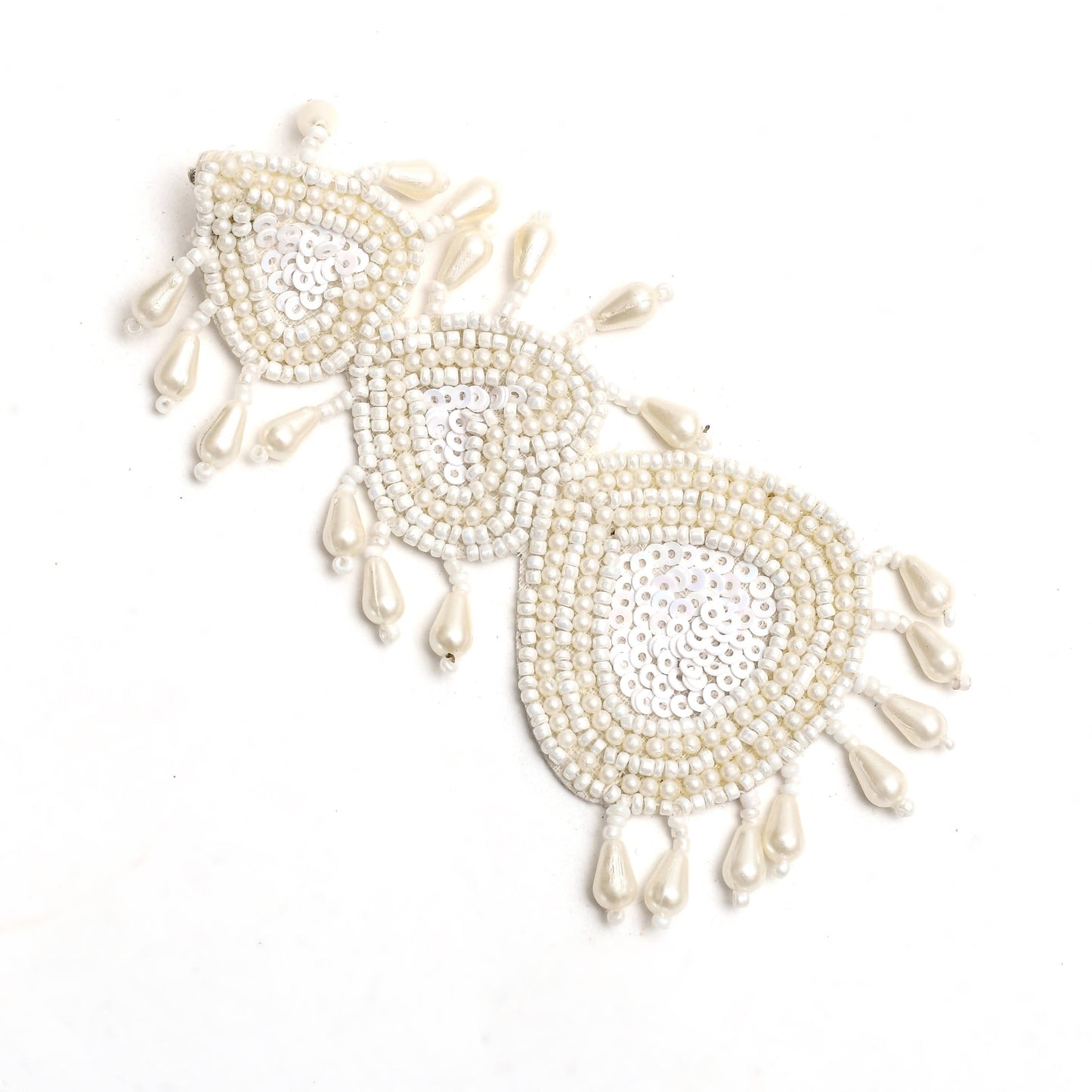 Mominos Fashion Johar Kamal Handicraft Off White Pearls Earrings