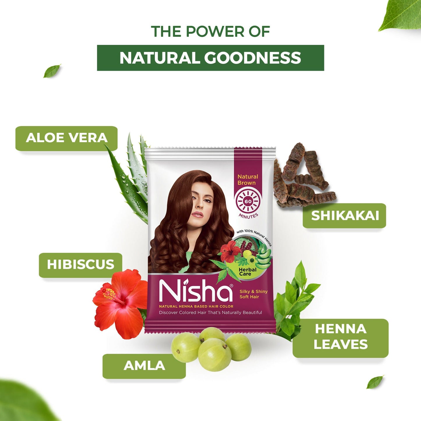 Nisha Henna Based Hair Colour For Women & Men Natural Brown