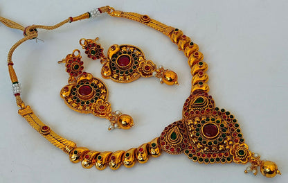 Multicolor Kemp Antique Necklace Set For Women
