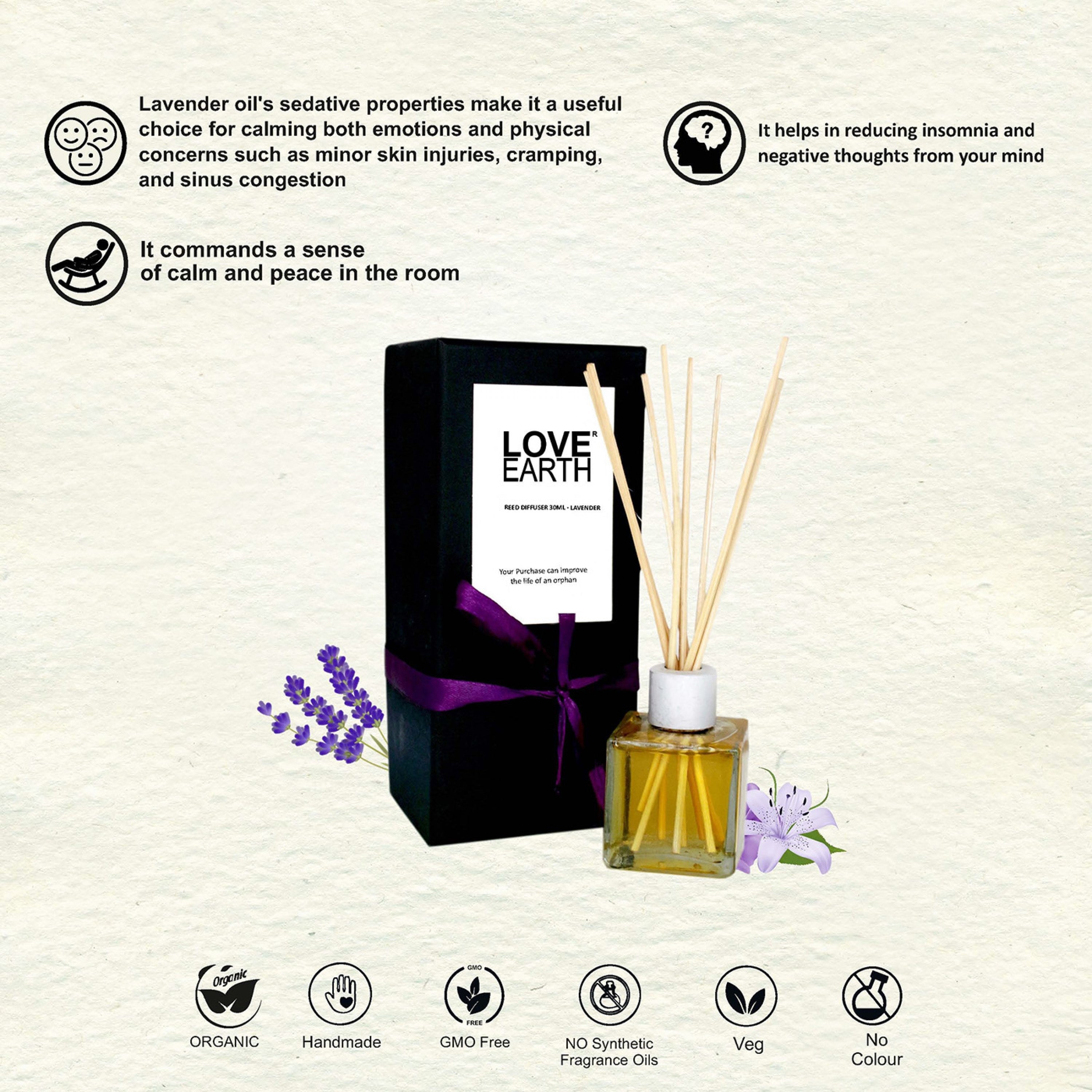 Love Earth Reed Diffuser- Lavender - 30 ml