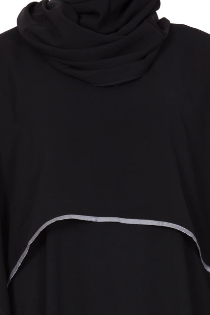 Bashariya A Line Abaya With Attached Georgette Cape For Full Coverage