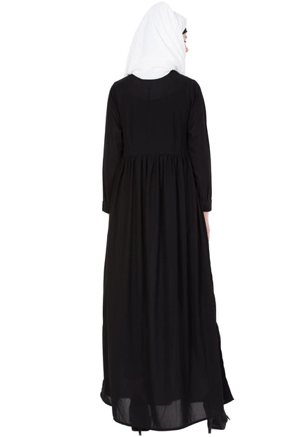 Bashariya Simple Abaya With Gather On Waistline