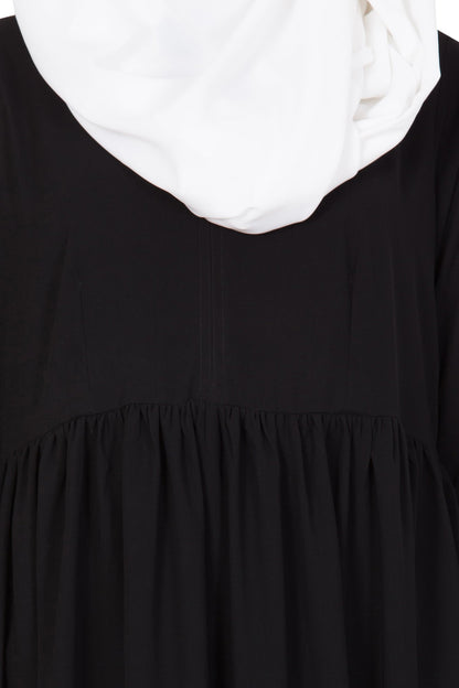 Bashariya Simple Abaya With Gather On Waistline
