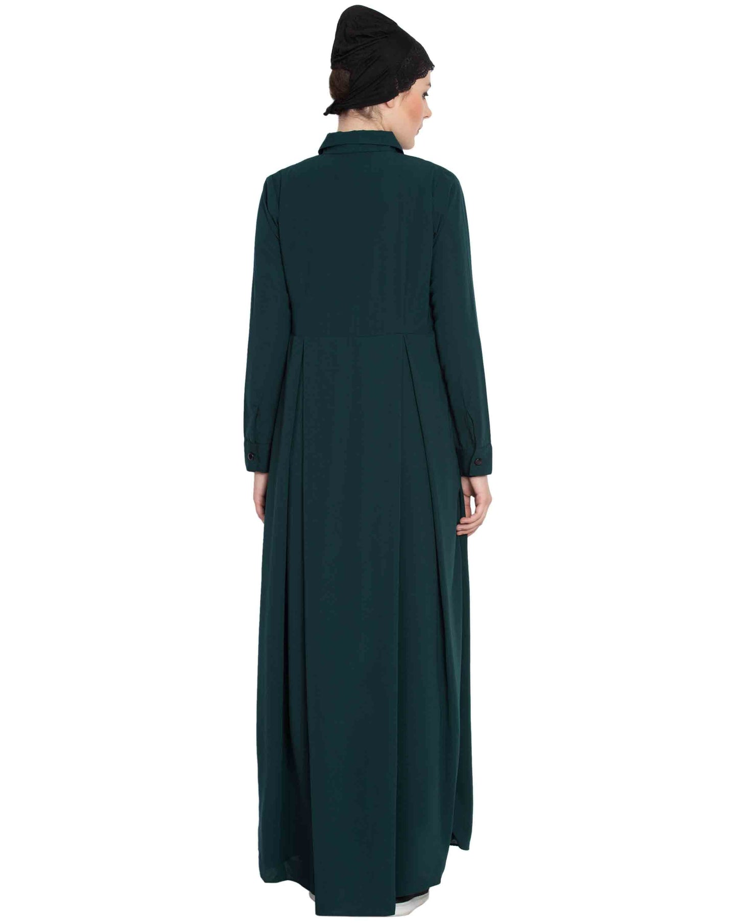 Bashariya Front Open Abaya In Firdaus Fabric With Fabric Belt and Side Pockets