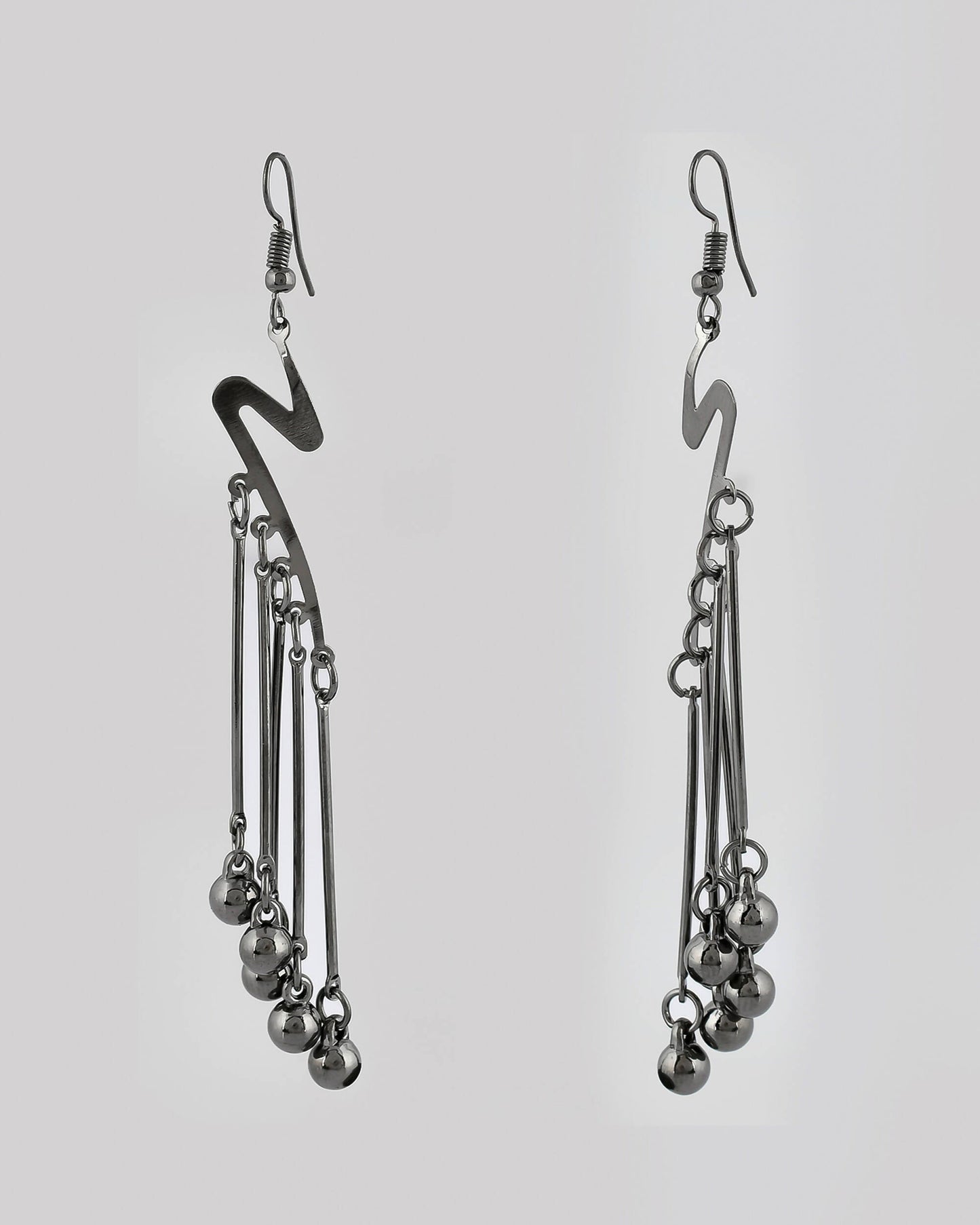 VOJ Women Rhodium-Plated Drop Chain Earrings Stainless Steel Drops & Danglers